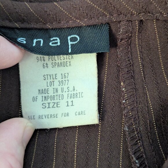 Snap skirt brown striped size 11 - Picture 6 of 8